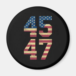 Trump 2024 45 47 Vintage American Flag Retro 4547 Magnet