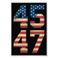 Trump 2024 45 47 Vintage American Flag Retro 4547