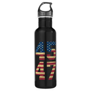 Trump 2024 45 47 Vintage American Flag Retro 4547  Stainless Steel Water Bottle