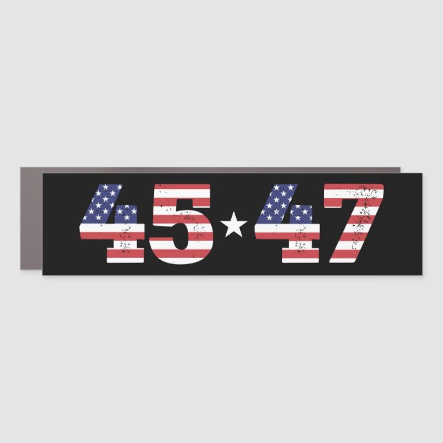 Trump 2024 45 47 Vintage Bumper Car Magnet (Front)