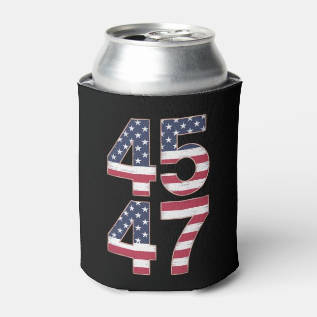 Trump 2024 45 47 Vintage Can Cooler (Can Front)
