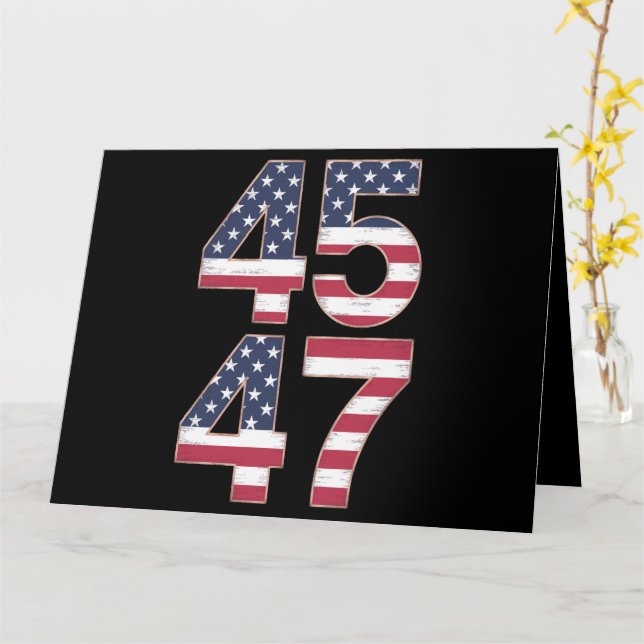 Trump 2024 45 47 Vintage Card (Yellow Flower)