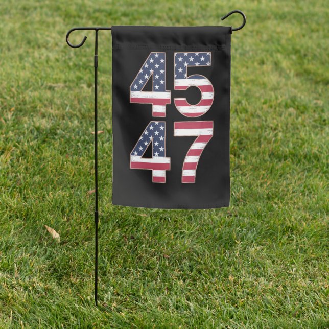 Trump 2024 45 47 Vintage Garden Flag (In SItu)