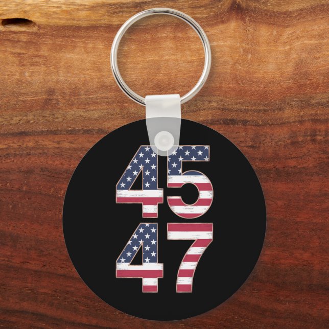 Trump 2024 45 47 Vintage Keychain (Front)