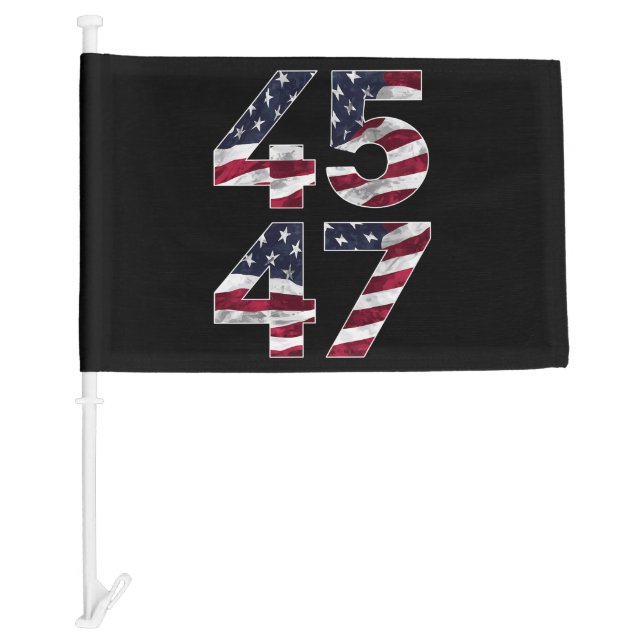 Trump 2024 45 47 Vintage USA Car Flag (Front)