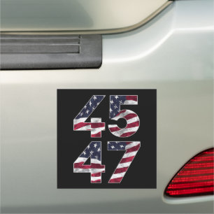 Trump 2024 45 47 Vintage USA Car Magnet