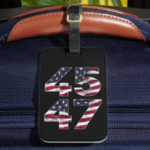 Trump 2024 45 47 Vintage USA Luggage Tag