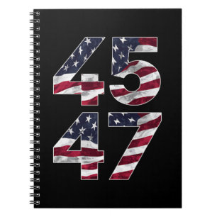 Trump 2024 45 47 Vintage USA Notebook