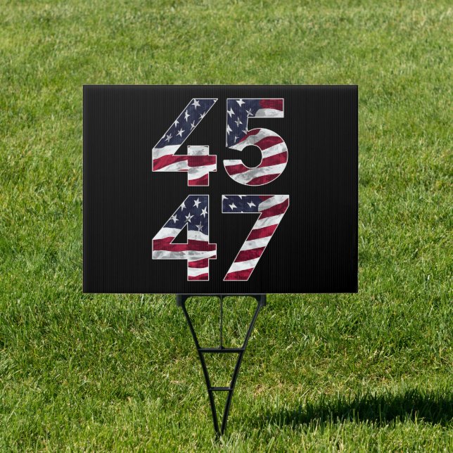 Trump 2024 45 47 Vintage USA Sign (Insitu)