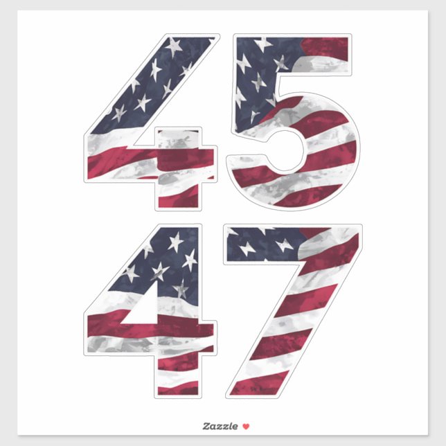 Trump 2024 45 47 Vintage USA Sticker (Sheet)