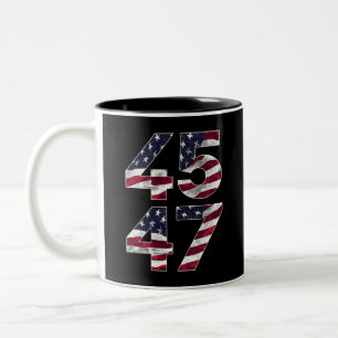Trump 2024 45 47 Vintage USA Two-Tone Coffee Mug