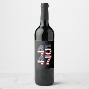 Trump 2024 45 47 Vintage Wine Label