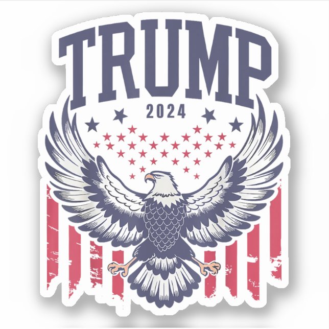 Trump 2024 America Bald Eagle Pro Trump Sticker (Front)