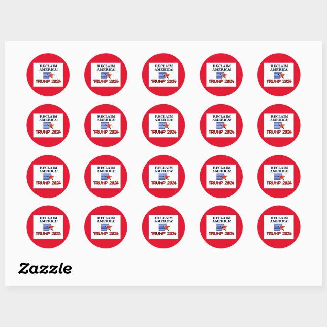 Trump 2024 America Classic Round Stickers (Sheet)