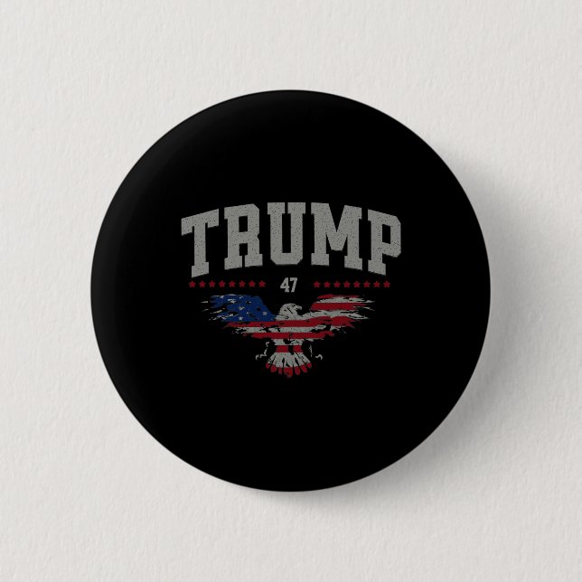 Trump 2024 America First Byld Eagle Pro Trump Usa  Button (Front)
