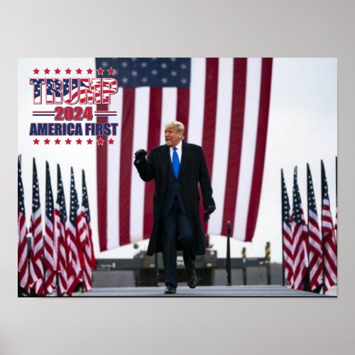 Trump 2024 America First Poster