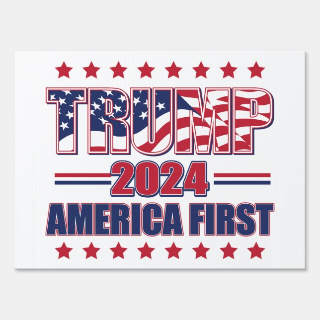 Trump 2024 America First Sign (Front)