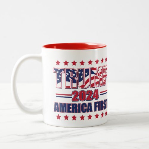 Trump 2024 _ America First Two_Tone Coffee Mug