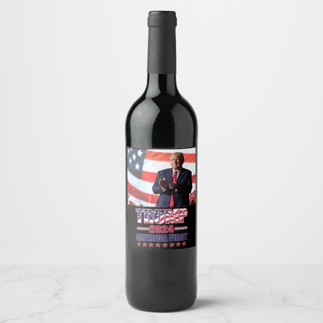 Trump 2024 America First Wine Label (Front)