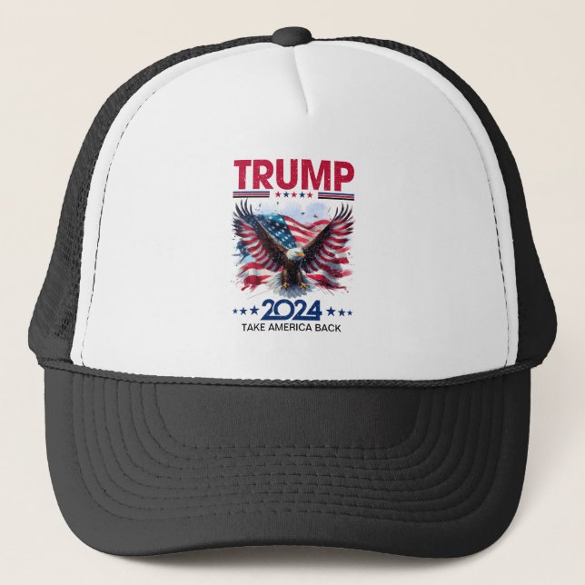    Trump 2024 American Eagle Trucker Hat (Front)