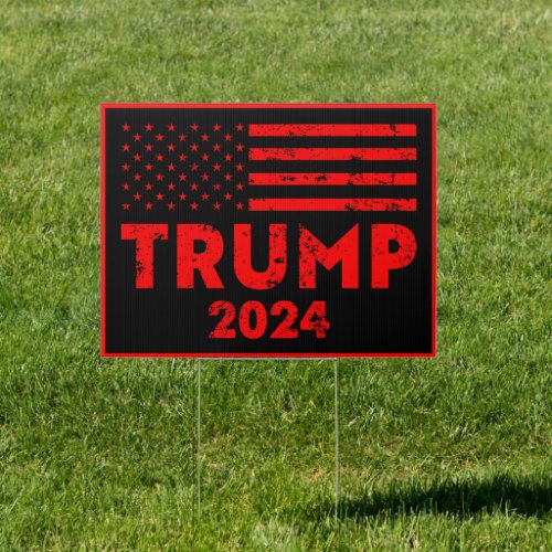 Trump 2024 American flag anti biden Sign