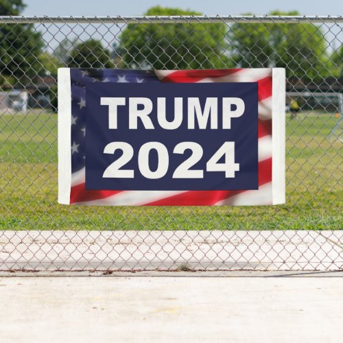 Trump 2024 American Flag Banner