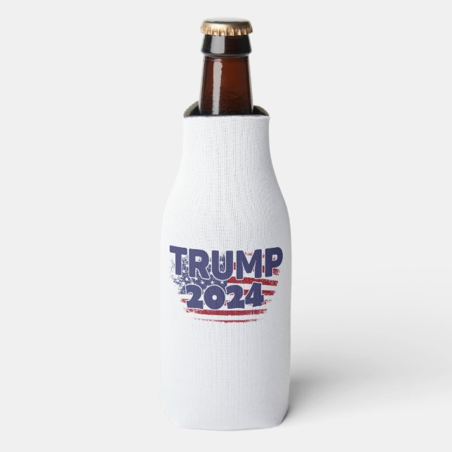 Trump 2024 - American Flag Bottle Cooler (Bottle Front)