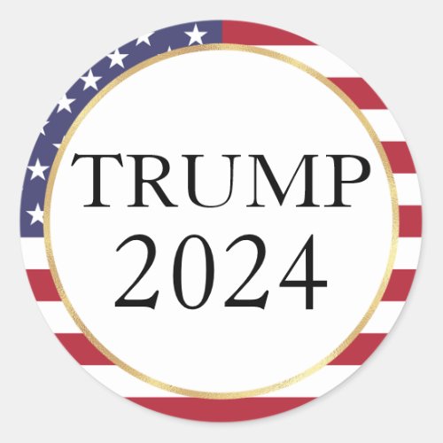 Trump 2024 American Flag Classic Round Sticker