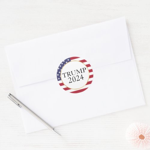 Trump 2024 American Flag Classic Round Sticker