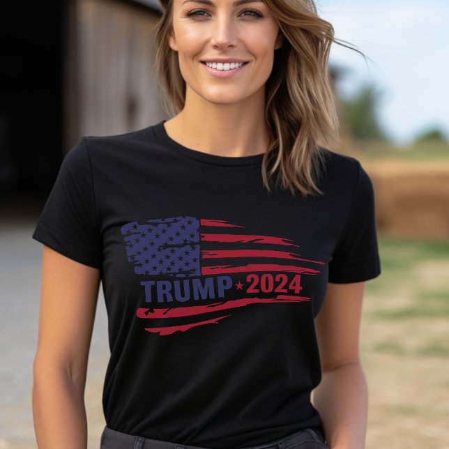 Trump 2024 American Flag Grunge T-Shirt (Creator Uploaded)