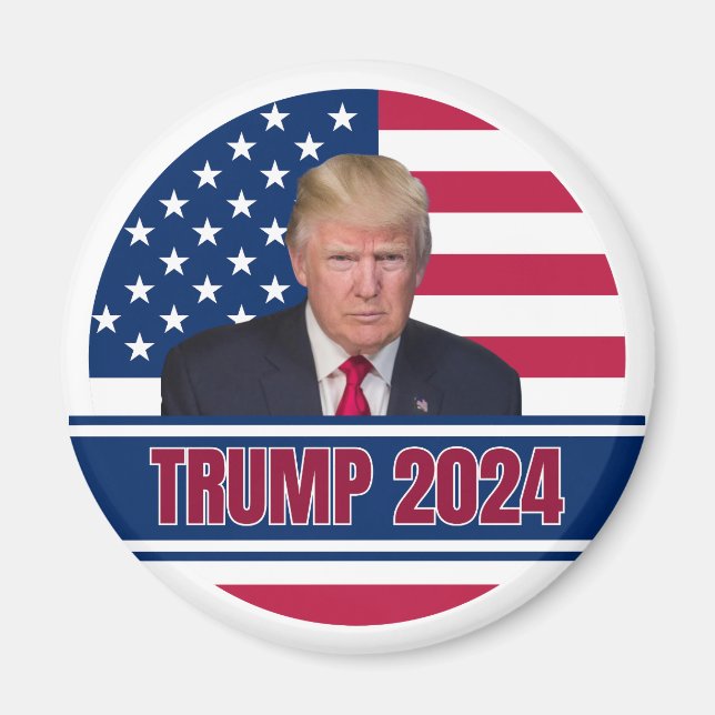 Trump 2024 American Flag  Magnet (Front)