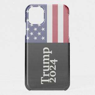 Trump 2024 American Flag on Black iPhone 11 Case