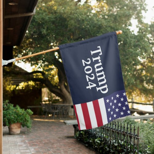 Trump 2024 American Flag on Blue