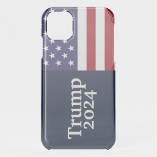 Trump 2024 American Flag on Blue iPhone 11 Case