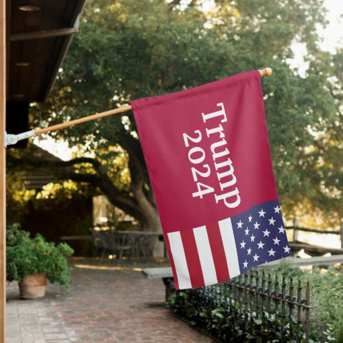 Trump 2024 American Flag on Red