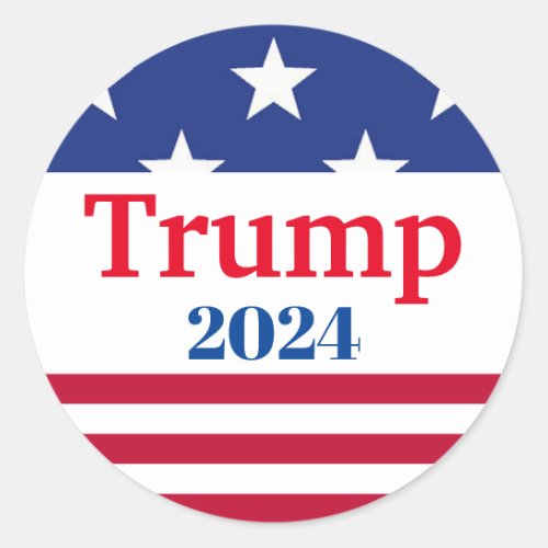 Trump 2024 American Flag Patriotic Classic Round Sticker