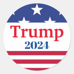 Trump 2024 American Flag Patriotic Classic Round Sticker