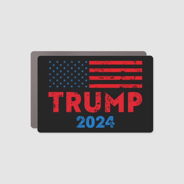 Trump 2024 American flag pro trump Car Magnet (Front)