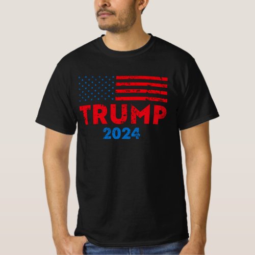 Trump 2024 American flag pro trump T_Shirt