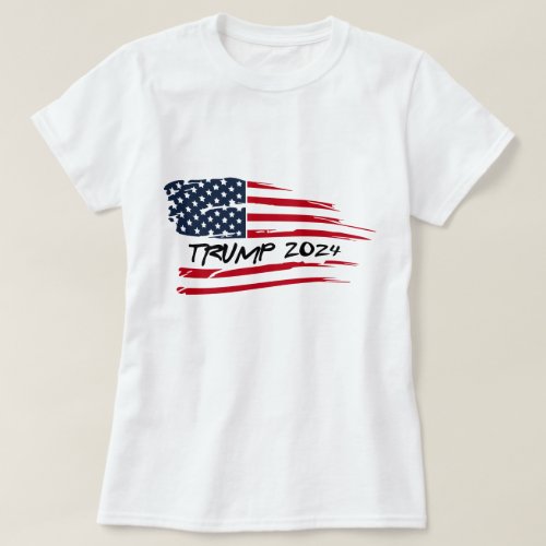 Trump 2024 American Flag T_Shirt