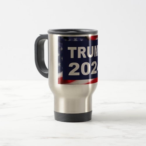 Trump 2024 American Flag Travel Mug