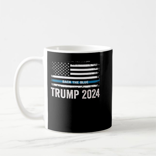 Trump 2024 Back The Blue Coffee Mug (Left)