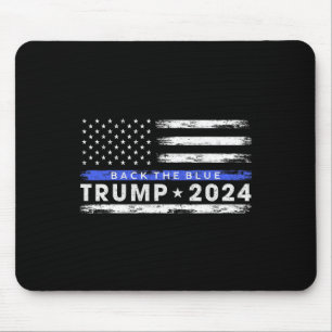 Trump 2024 Back The Blue Thin Blue Line American F Mouse Pad