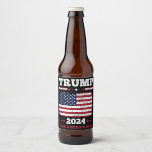 Trump 2024 beer bottle label
