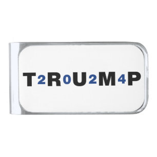 Trump 2024 Blue Silver Finish Money Clip