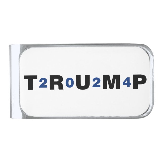 Trump 2024 Blue Silver Finish Money Clip (Front)