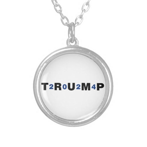 Trump 2024 Blue Silver Plated Necklace