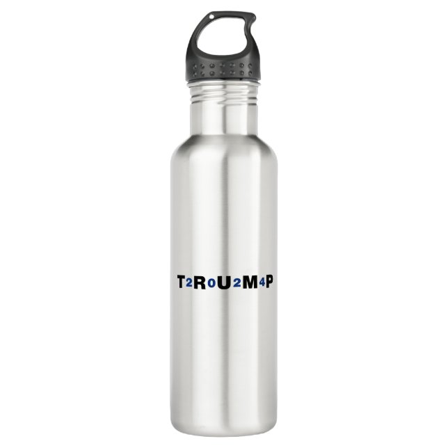 Trump 2024 Blue Stainless Steel Water Bottle (Front)
