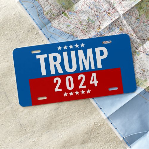 Trump 2024 Bold Patriotic License Plate