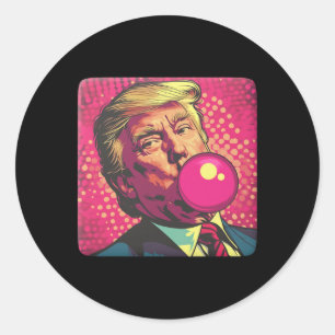 Trump 2024 Bubble Gum Pop Classic Round Sticker